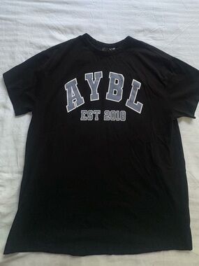 AYBL Varsity Oversized T Shirt - Black/Blue